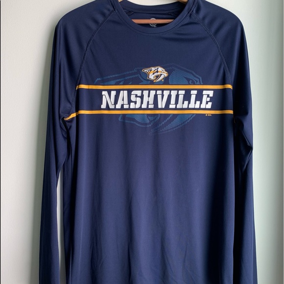 NHL Other - SOLD! Men’s Medium Long-Sleeve Blue Yellow and White Nashville Predators Shirt